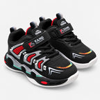 Kids Sneakers – Premium Black & Red Performance Shoes with Luxury Comfort & Signature Sport Design
