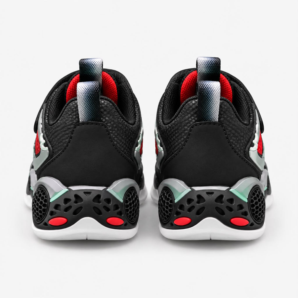 Kids Sneakers – Premium Black & Red Performance Shoes with Luxury Comfort & Signature Sport Design