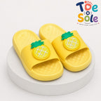 Kids Fruit Theme Soft Cushion Slides – Orange, Pineapple & Peach Summer Slippers for Boys & Girls
