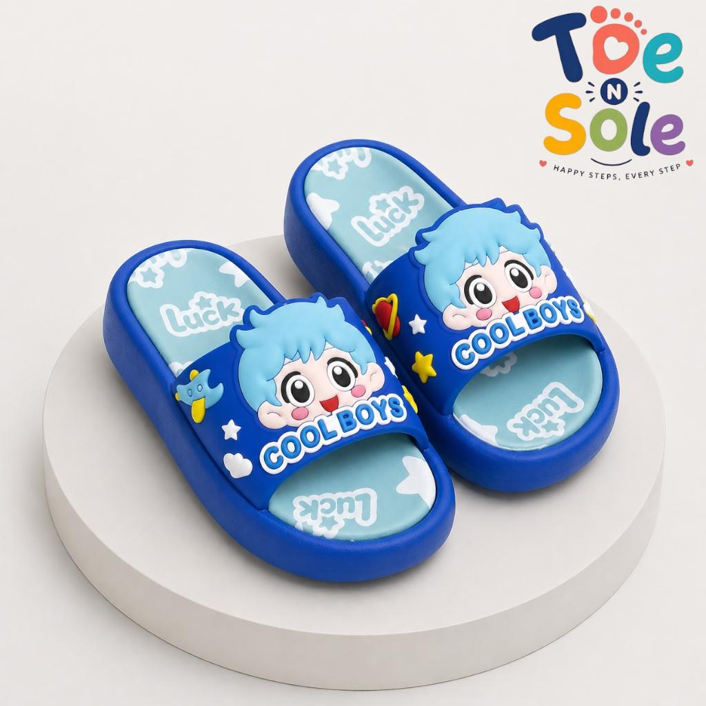 Kids Cool Boys Cartoon Slides – Soft Comfort Summer Slippers for Boys
