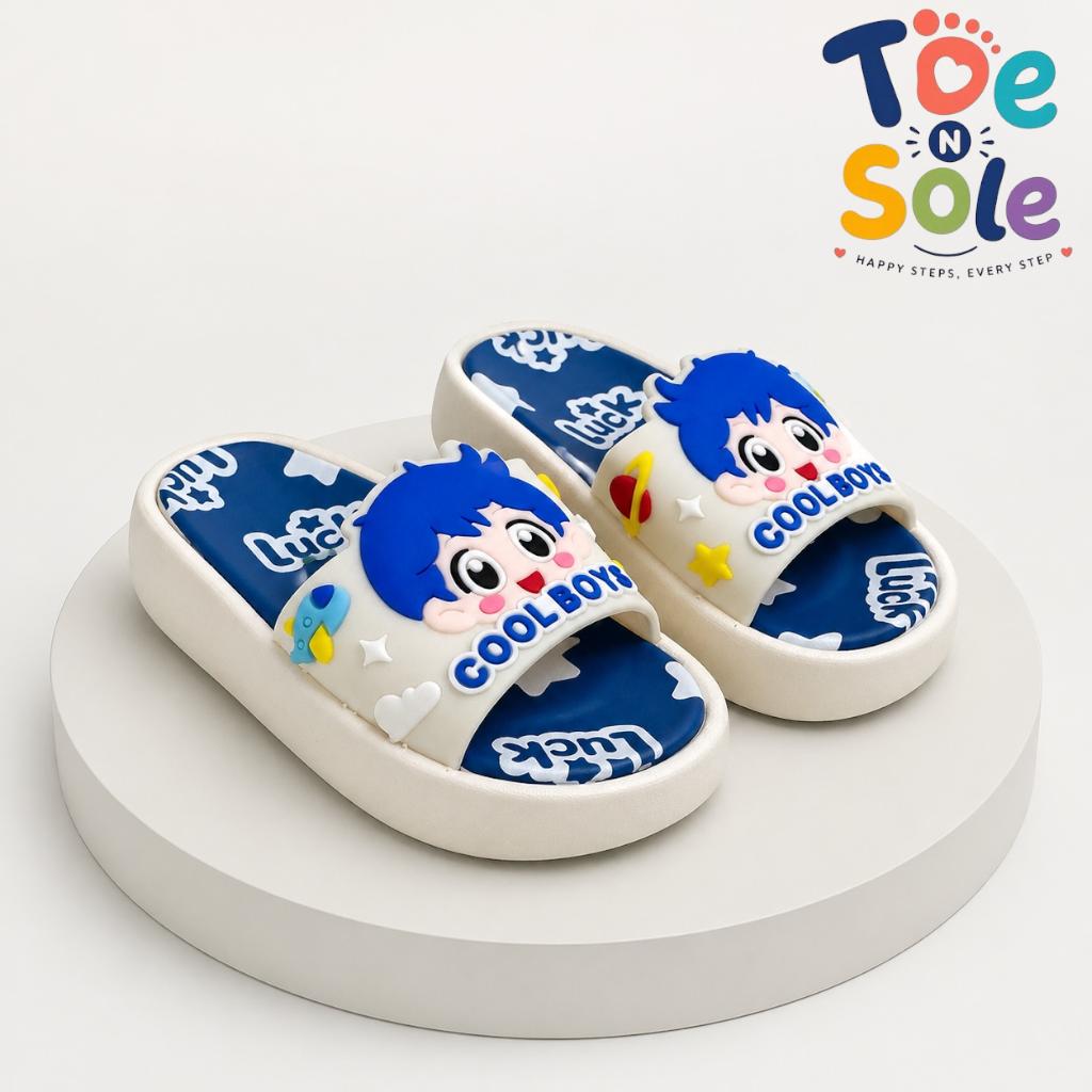Kids Cool Boys Cartoon Slides – Soft Comfort Summer Slippers for Boys