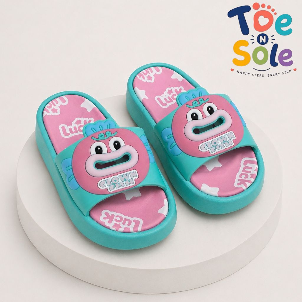 Kids Clown Fish Cartoon Slides – Soft Comfort Summer Slippers for Boys & Girls