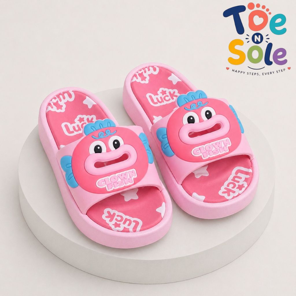 Kids Clown Fish Cartoon Slides – Soft Comfort Summer Slippers for Boys & Girls