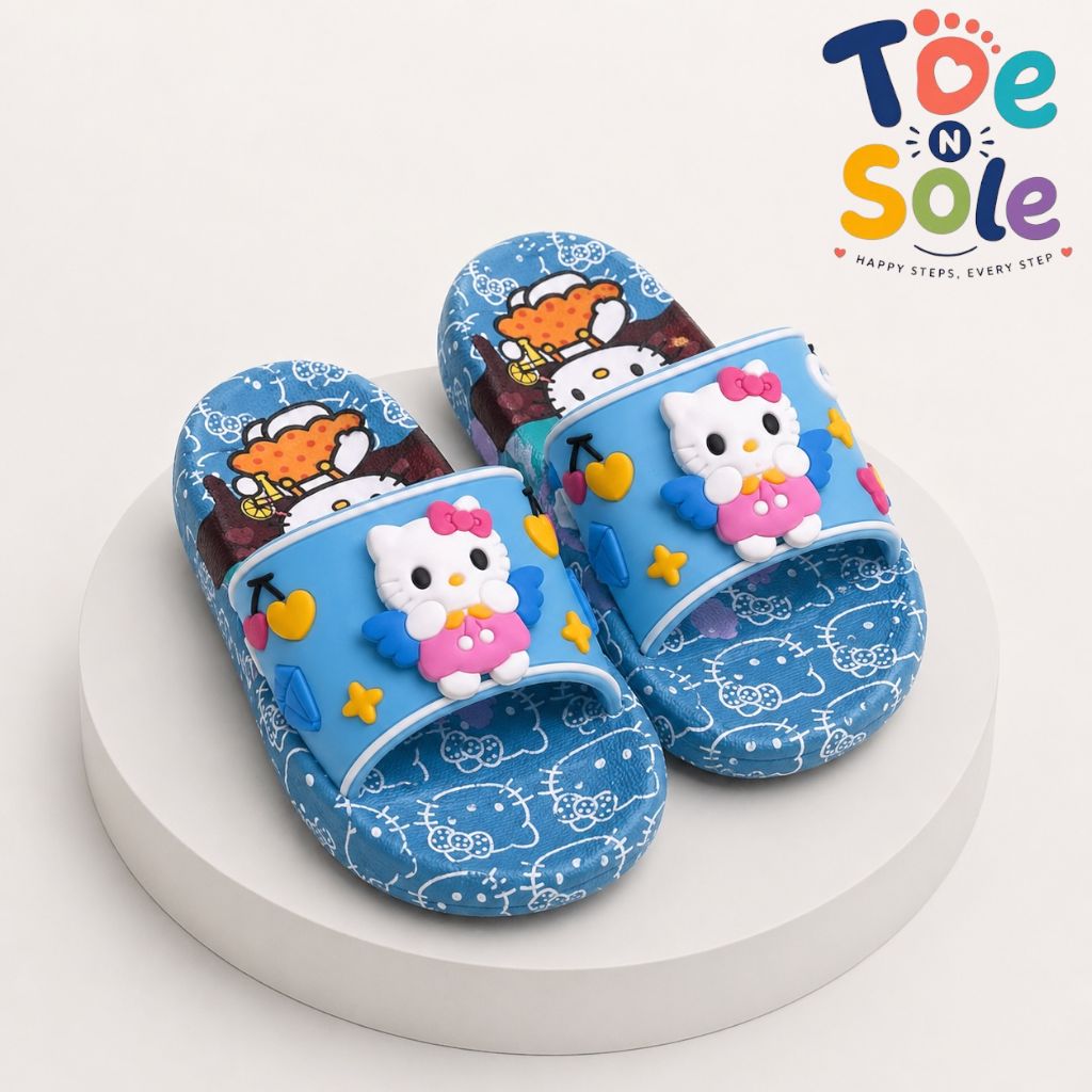 Kids Hello Kitty Cartoon Slides – Soft Comfort Summer Slippers for Girls