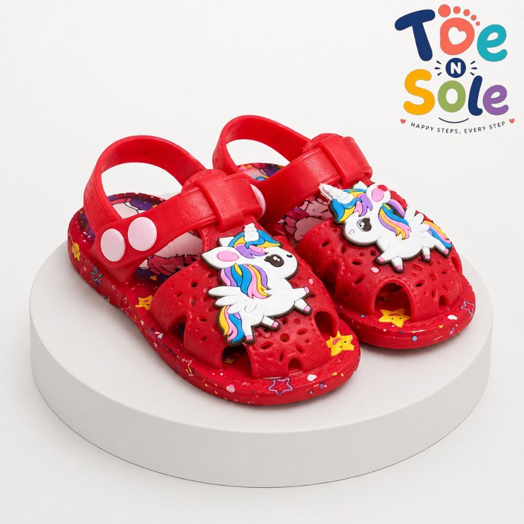 Kids Purple Unicorn Sandals – Cute Girls Summer Casual Shoes
