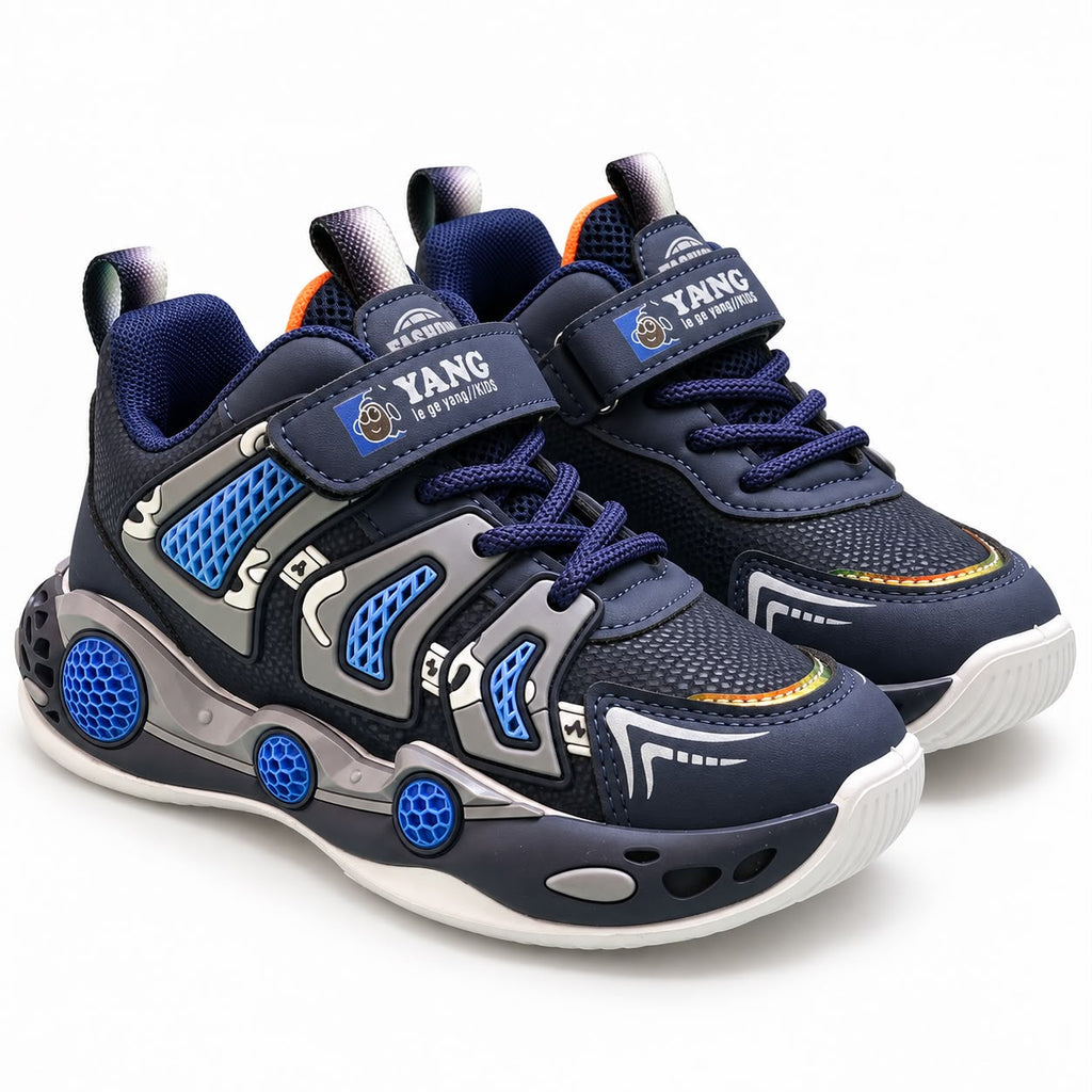 Kids Sneakers – Premium Black & Red Performance Shoes with Luxury Comfort & Signature Sport Design