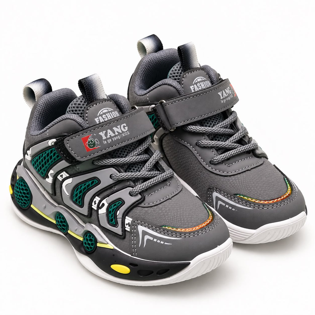 Kids Sneakers – Premium Black & Red Performance Shoes with Luxury Comfort & Signature Sport Design