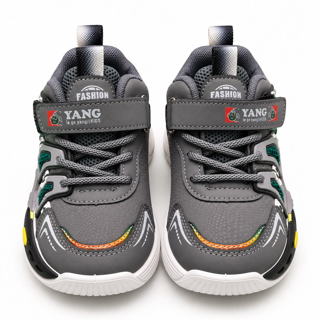 Kids Sneakers – Premium Black & Red Performance Shoes with Luxury Comfort & Signature Sport Design
