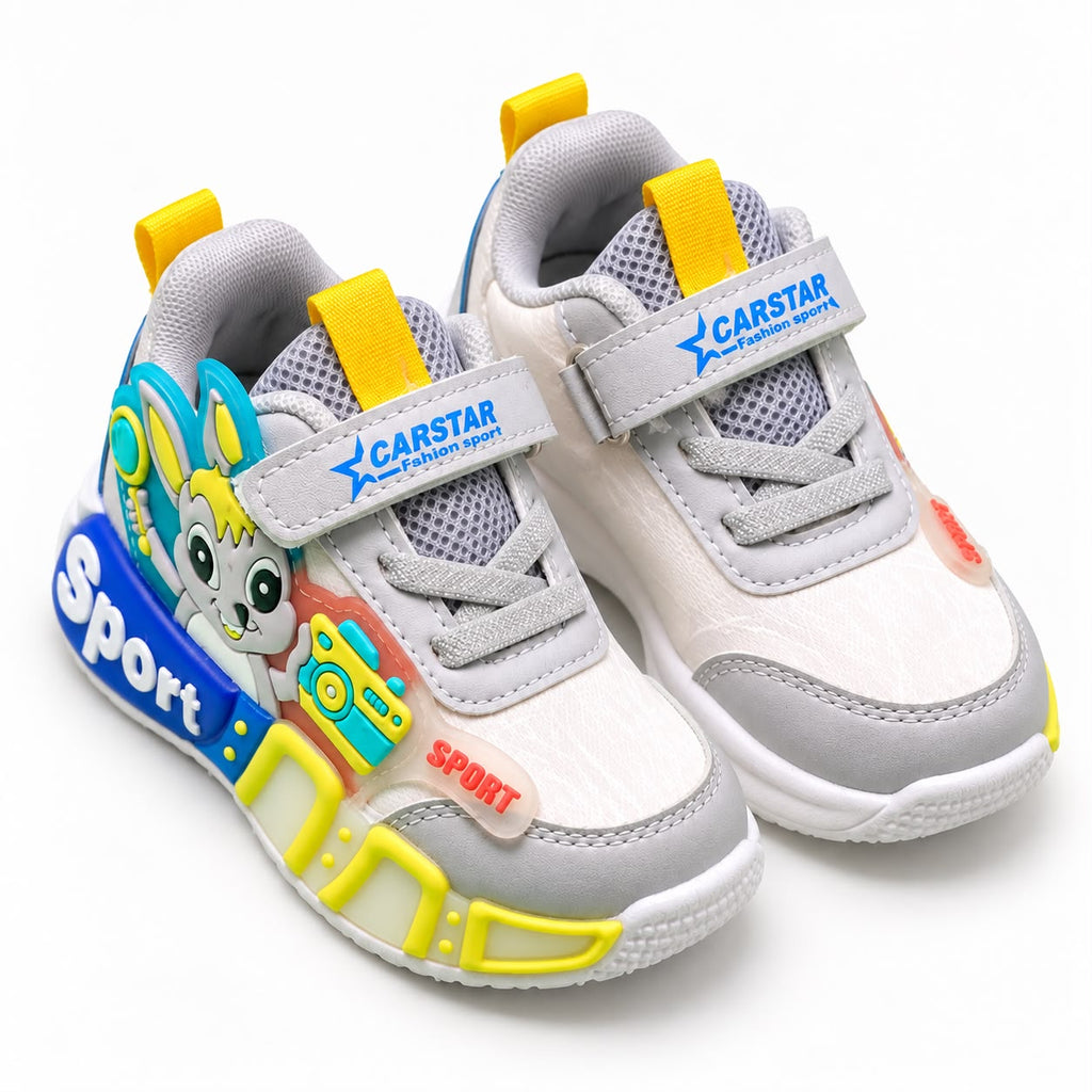 Premium Kids Sporty Comfort Sneakers – Cartoon Character Design with Adjustable Strap & Cushioned Sole