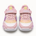 Girls Kids Casual Sports Sneakers – Pink & White Lightweight Fashion Sneakers with Adjustable Strap, Cute Cartoon Star Design, Comfortable Everyday Walking & Play Shoes