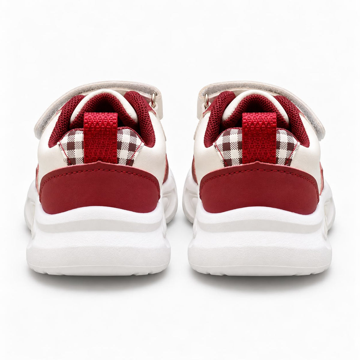 Royal Blossom Tricolor Girls’ Casual Sneakers – Maroon, Pink & Purple