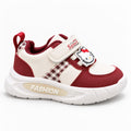 Royal Blossom Tricolor Girls’ Casual Sneakers – Maroon, Pink & Purple