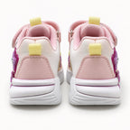 Girls Kids Casual Sports Sneakers – Pink & White Lightweight Fashion Sneakers with Adjustable Strap, Cute Cartoon Star Design, Comfortable Everyday Walking & Play Shoes