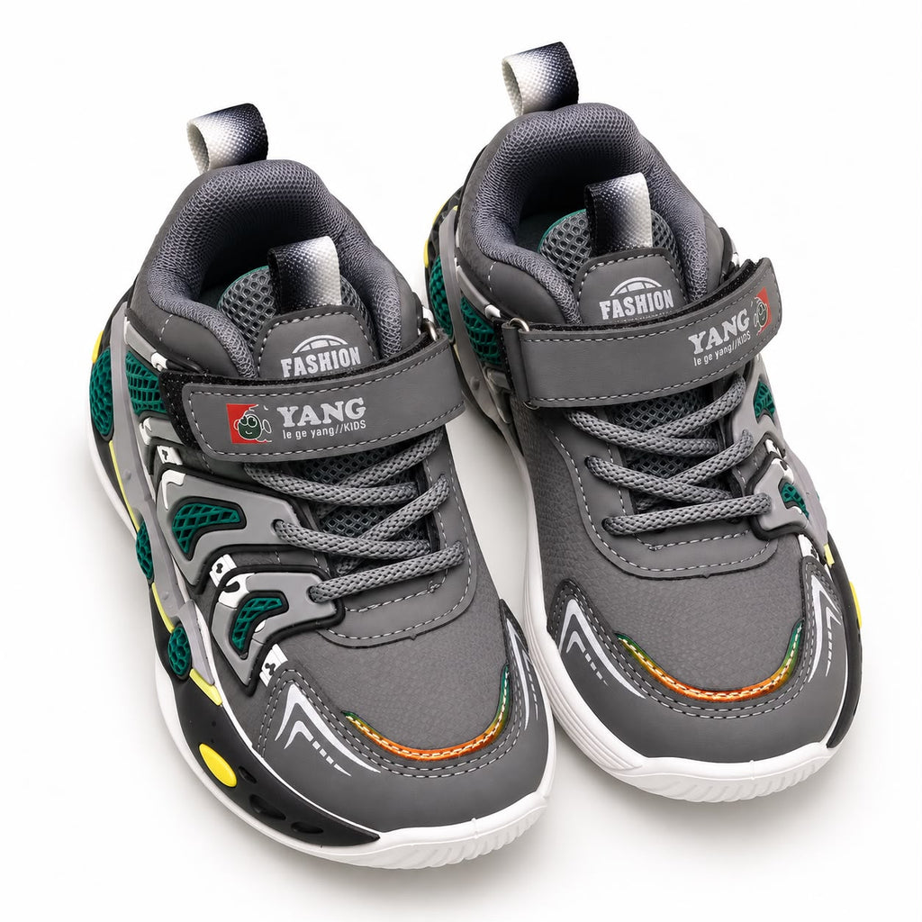 Kids Sneakers – Premium Black & Red Performance Shoes with Luxury Comfort & Signature Sport Design