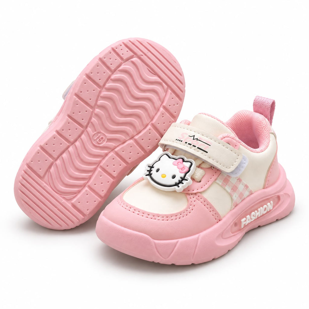 Royal Blossom Tricolor Girls’ Casual Sneakers – Maroon, Pink & Purple