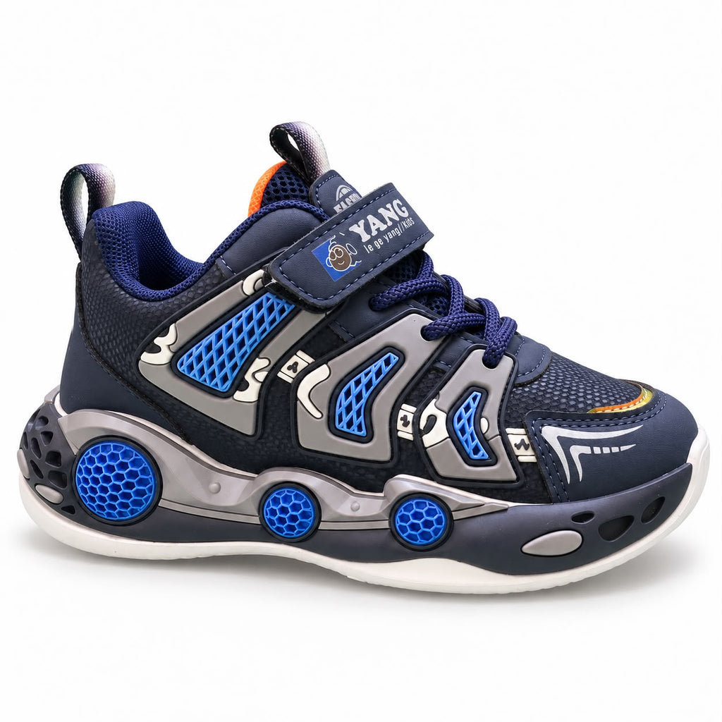 Kids Sneakers – Premium Black & Red Performance Shoes with Luxury Comfort & Signature Sport Design