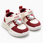 Royal Blossom Tricolor Girls’ Casual Sneakers – Maroon, Pink & Purple