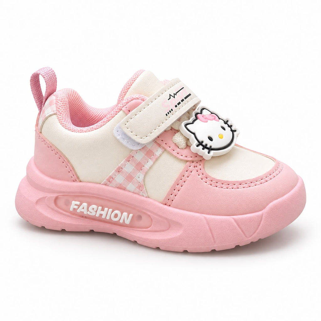 Royal Blossom Tricolor Girls’ Casual Sneakers – Maroon, Pink & Purple