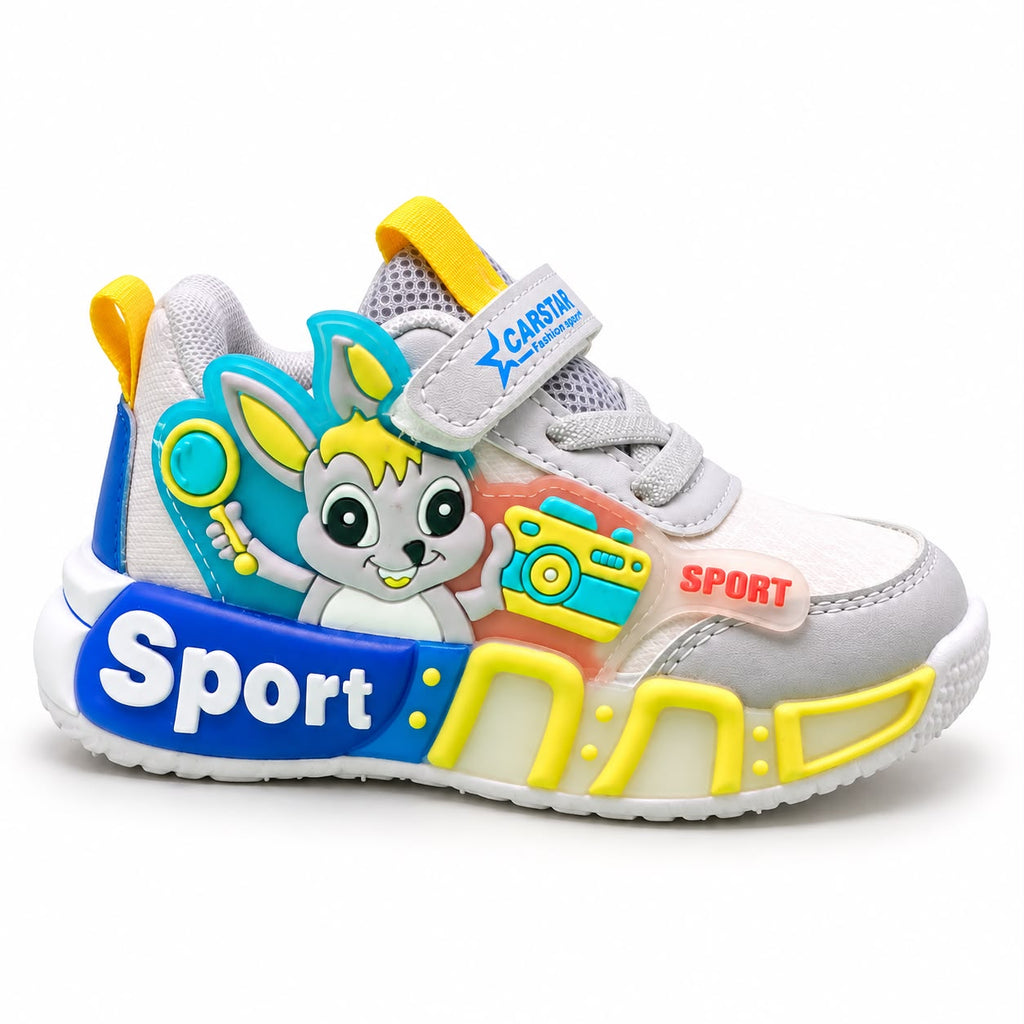 Premium Kids Sporty Comfort Sneakers – Cartoon Character Design with Adjustable Strap & Cushioned Sole