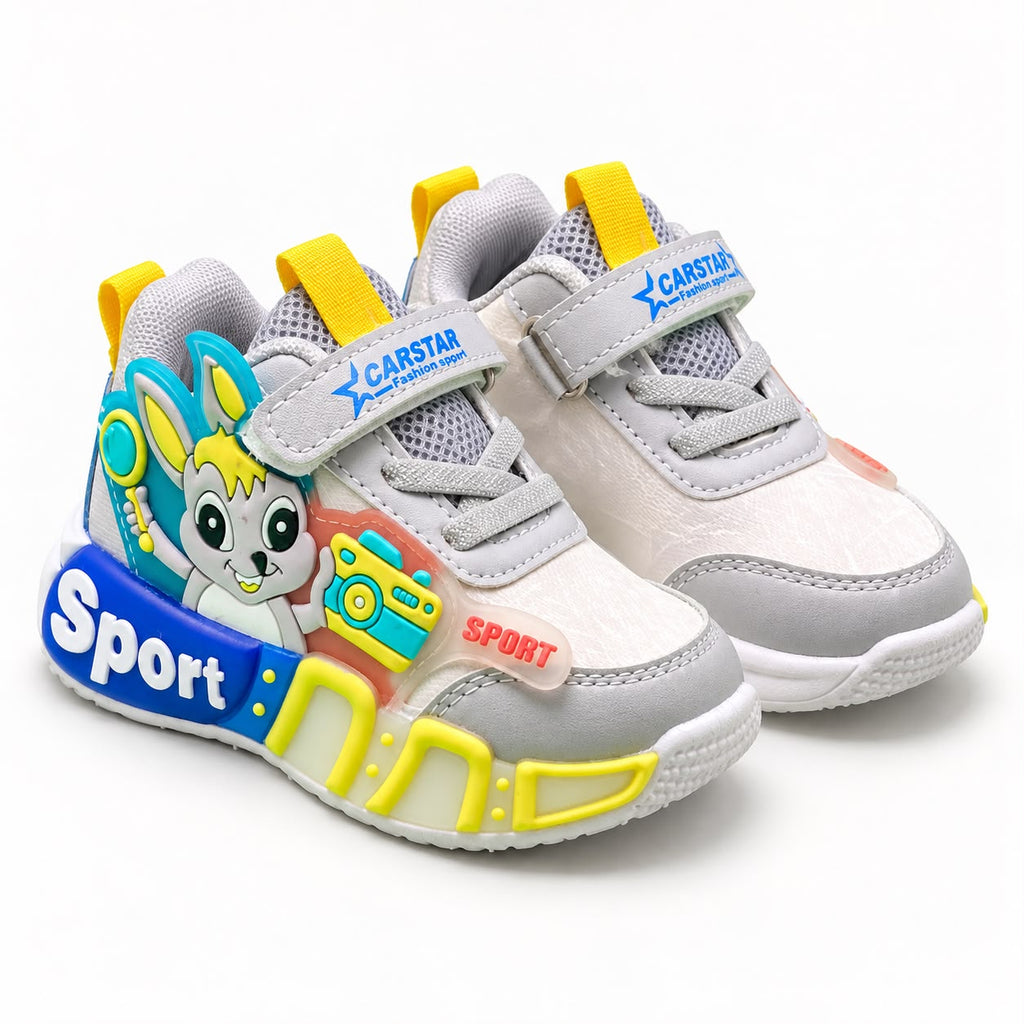 Premium Kids Sporty Comfort Sneakers – Cartoon Character Design with Adjustable Strap & Cushioned Sole