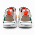 Kids Casual Sports Sneakers – beige and green Lightweight Fashion Sneakers with Adjustable Strap, Cute Cartoon Star Design, Comfortable Everyday Walking & Play Shoes