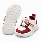 Royal Blossom Tricolor Girls’ Casual Sneakers – Maroon, Pink & Purple