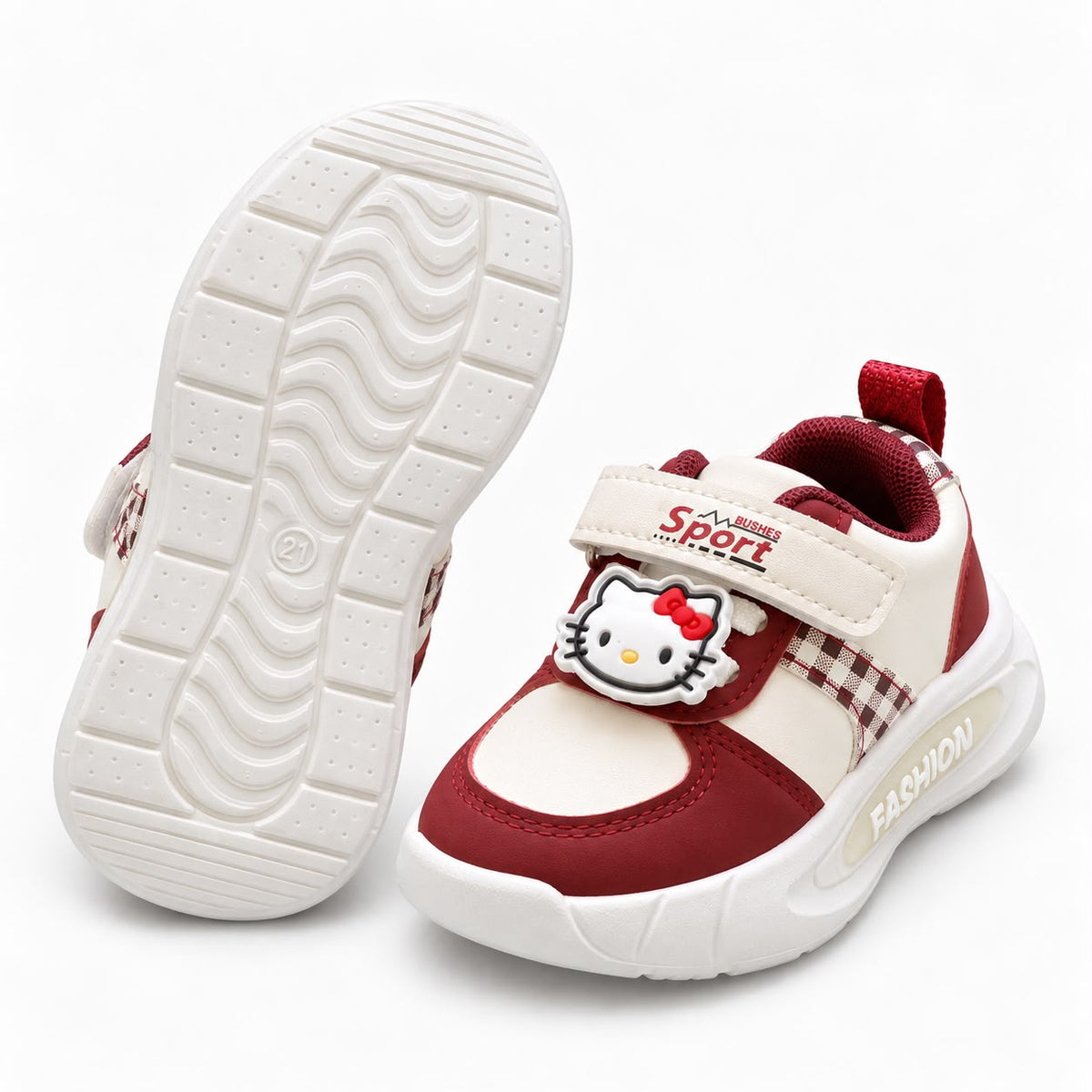 Royal Blossom Tricolor Girls’ Casual Sneakers – Maroon, Pink & Purple